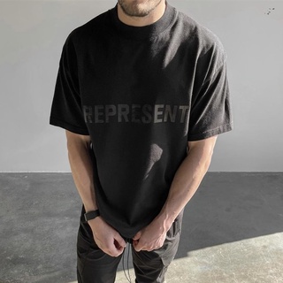 Represent REP ใหม่ เสื้อยืดคอกลม แขนสั้น พิมพ์ลายตัวอักษร ทรงหลวม สไตล์เรโทร สําหรับผู้ชาย และผู้หญิง