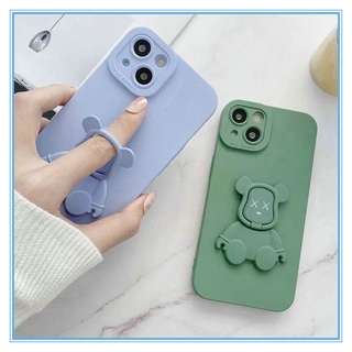 case iPhone พร้อมขาตั้ง 3D violent bear, ซิลิโคนนิ่มสีน้ำตาลเขียว, แองเจิลอาย, กล้องกันกระแทกขอบสี่เหลี่ยมจัตุรัสเต็มรูปแบบ for เคสไอโฟน6 เคสไอโฟน13  เคสไอโฟน12，เคสไอโฟน11 Pro max，เคสไอโฟน7พลัส เคสsmax เคสixs caseiPhone8+7 se2020