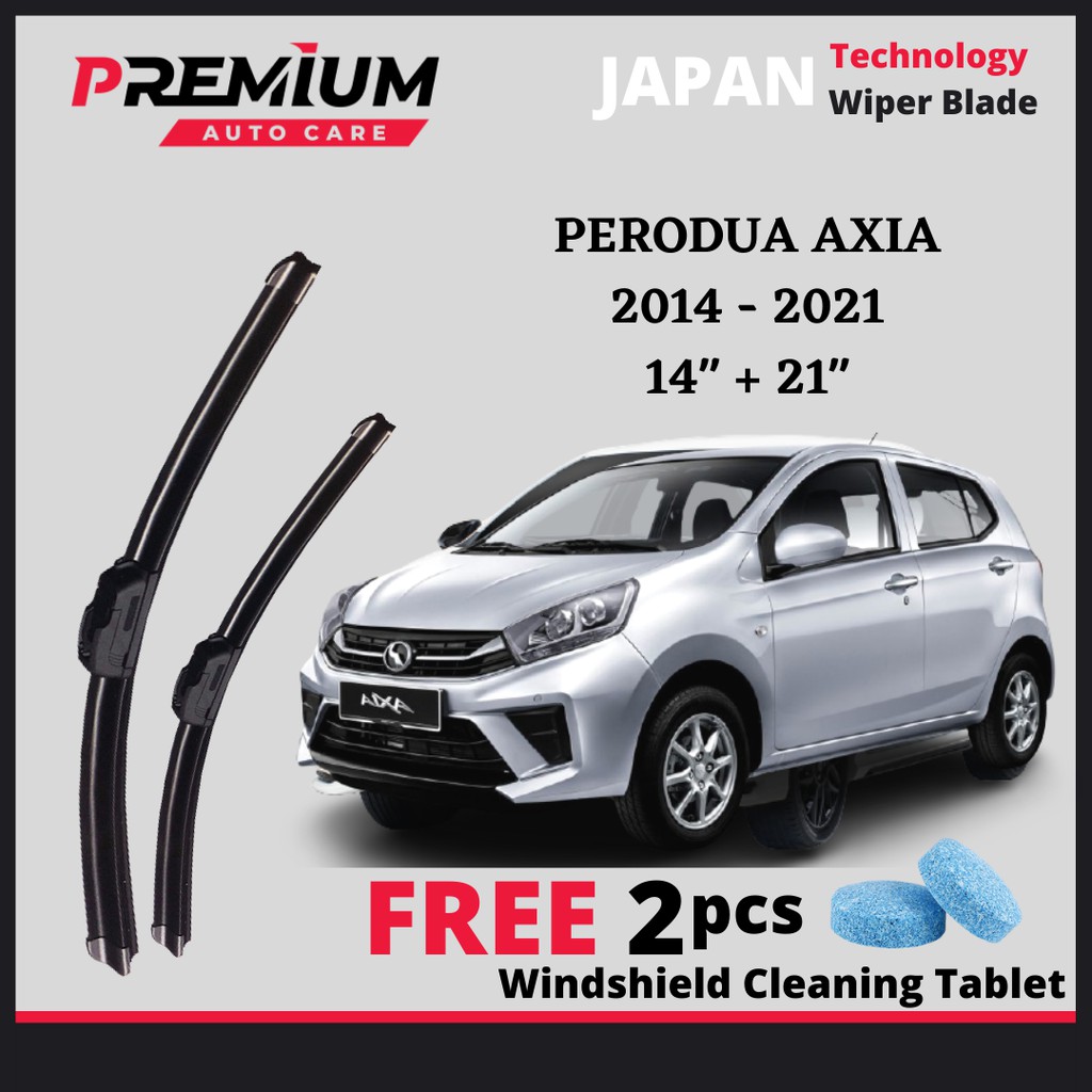 PERODUA AXIA [2014-2022] PREMIUM RUBBER WIPER BLADE JAPAN TECHNOLOGY WIPER BLADE WINDSCREEN WIPER