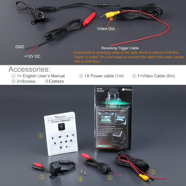 HD810 กล้องมองถอยหลัง กล้อง​มอง​หลัง​กันน้ำ​ - รูปที่ 7