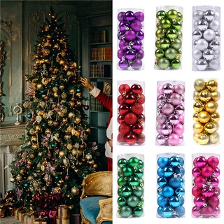 24 Pcs/Set Glitter Christmas Tree Ball Baubles Colorful Xmas Party Home Garden Christmas Decoration Supplies