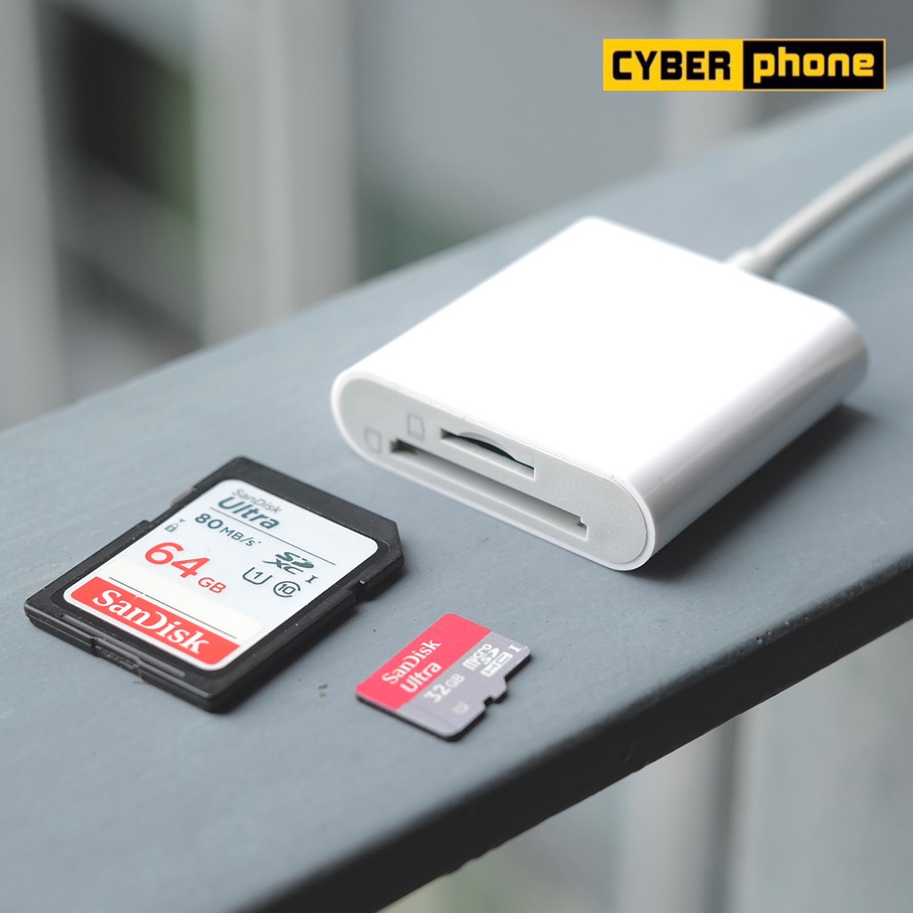 Lightning to SD Card Camera Reader 2 in 1 OTG แท้ ( SDCard photo iphone