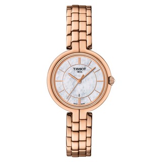 Tissot Flamingo Quartz ทิสโซต์ ฟลามิงโก้ สีขาวมุก โรสโกลด์ T0942103311101 นาฬิกาผู้หญิง