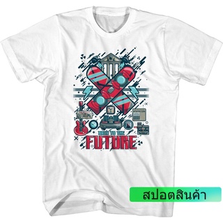 เสื้อยืด พิมพ์ลาย Back To The Future Hoverboards 80S Collage หลากสี สําหรับผู้ชาย