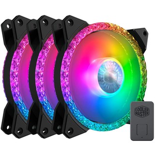 Cooler Master MasterFan MF120 Prismatic PACK3 ARGB Lighting, 120mm PWM Static Pressure Fan, ARGB