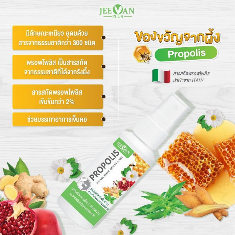 JEEVAN PLUS PROPOLIS HERBAL FRESH MOUTH SPRAY รูปที่ 2