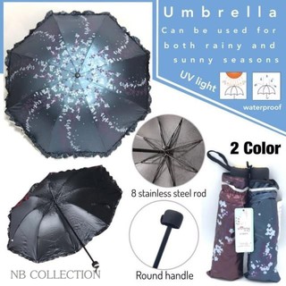 Umbrella Sunny Seasons ร่มพับเก็บได้ 2 ตอน กันฝน กันแดด กันแสง UV