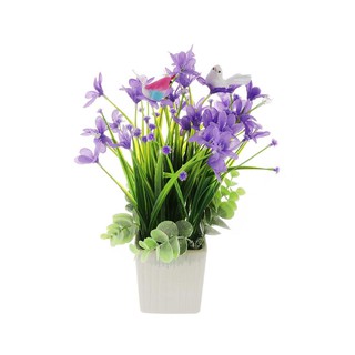 Artificial tree ARTIFICIAL GYPSO IN POT SKY AND FLOWER 25CM PURPLE Garden accessories Garden decoration accessories ต้นไ