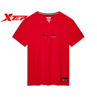 Xtep เสื้อยืดผู้ชาย ระบายอากาศ แขนสั้น เทรนนิ่ง ฟิตเนส