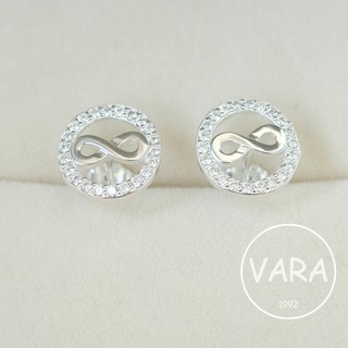 ต่างหูเงินแท้ ตุ้มหูเงินแท้ 92.5% เพชรCZ (Earring Silver925) ลายอินฟินิตี้	ER INFI