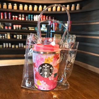 [ SALE!! พร้อมส่ง ] ถุงพลาสติกใสใส่แก้ว Starbucks สำหรับโชว์แก้วสวยๆ พกง่าย ใช้สะดวก ล้างทำความสะอาดได้ ลดโลกร้อน