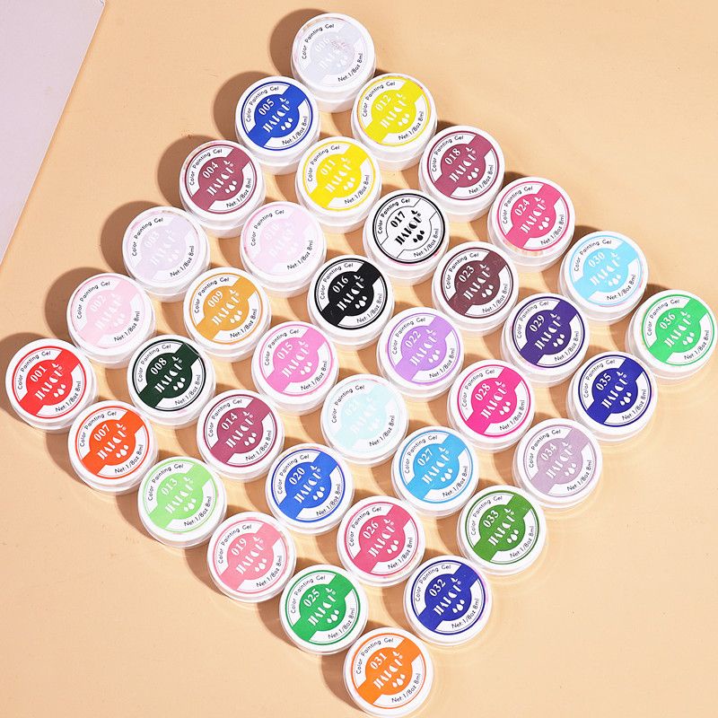 แถมชาร์ต36สี1แผ่น สีเพ้นท์ 36สี เนื้อเข้มข้น ทาได้ เพ้นได้ สีเจล สีเจลแบบชุด