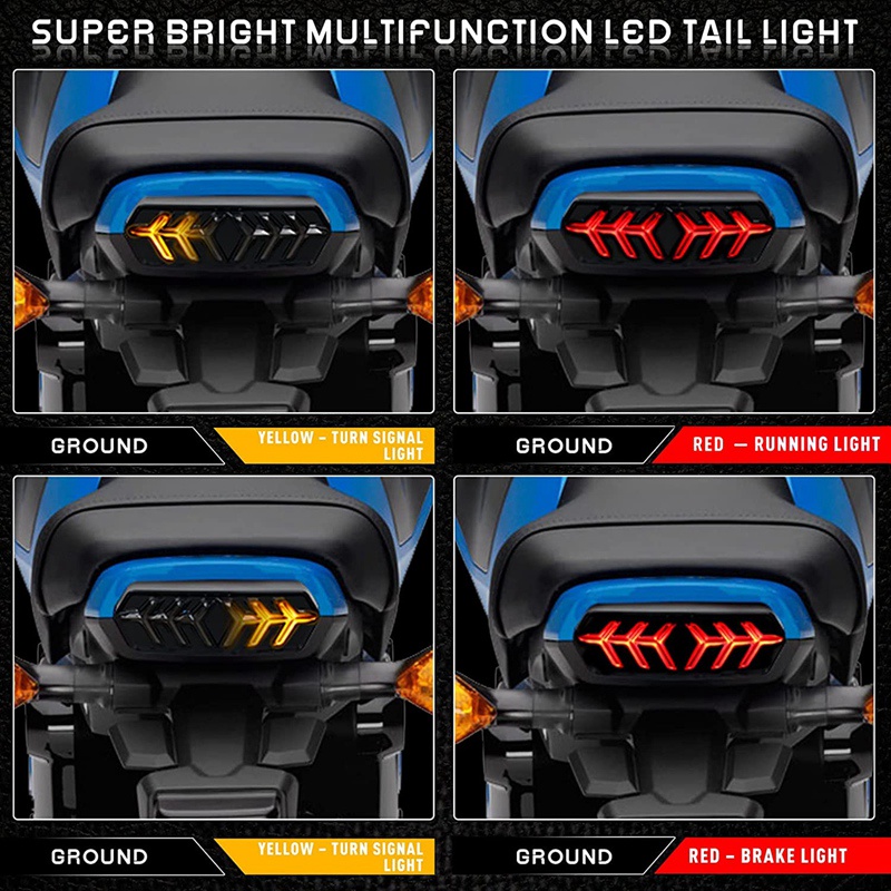 ไฟท้ายรถจักรยานยนต์ LED พร้อมสัญญาณไฟเลี้ยว สําหรับ Honda MSX GROM125 CB650F CBR650F CTX700N YG125