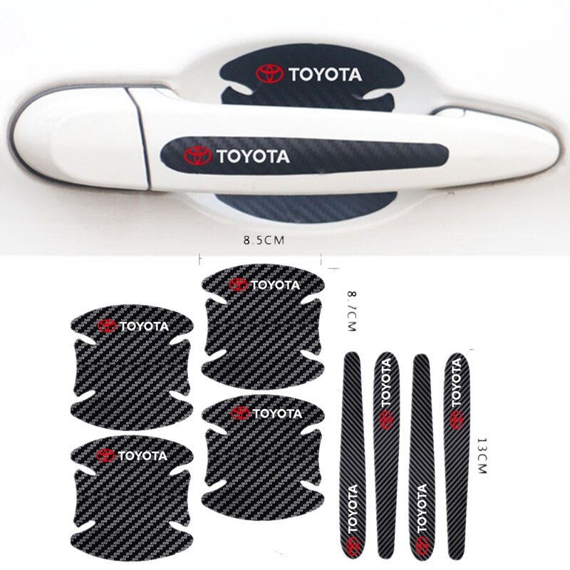 ฟิล์มป้องกันมือจับประตูรถยนต์ จัดการฟิล์ม /  Carbon fiber Handle Protection Film Sticker For Toyota Wish Vios Avanza Fortuner Innova Camry Corolla RAV4 Accessories