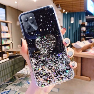 ใหม่ เคสโทรศัพท์มือถือ ลายกลิตเตอร์ดาวน่ารัก พร้อมขาตั้ง สําหรับ Realme C35 9 Pro+ Plus 9Pro 9i 2022 eC35 Realme9Pro+