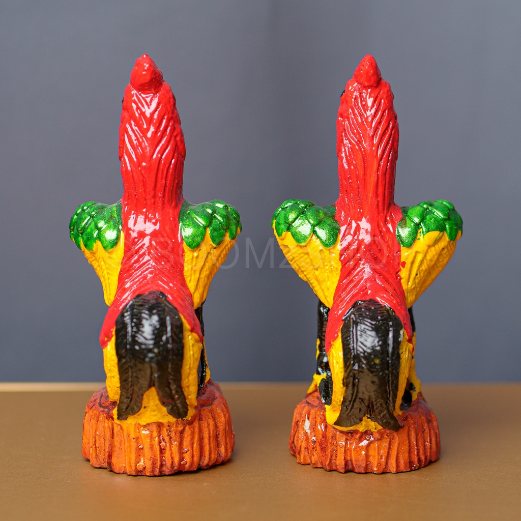 ไก่ชนจิ๋ว 13cm อกดำ ไ่ก่ชนสวย รูปปูนปั้นไก่ชน (คู่ละ)  รุ่นรวย ไก่แก้บน ไก่ไหว้ไอ้ไข่ - รูปที่ 2