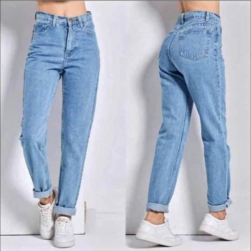 MOM FIT JEANS สําหรับคุณภาพสูงของผู้หญิง