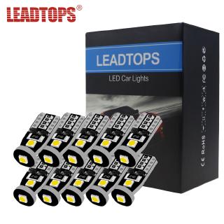 LEADTOPS 10 ชิ้น T10 W5W 194 ไฟ LED ติดรถยนต์ไฟถอยหลังไฟเบรค Strobe Light Dome Light 12V