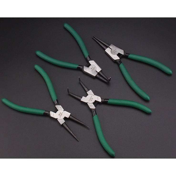 คีมหุบ-ถ่างแหวน ปากตรง ปากงอ คีมถ่างแหวน คีมหุบแหวนปากตรง คีมถ่างตรง ถ่างงอ หนีบตรง หนีบงอ อเนกประสงค์ ขนาด 7 นิ้ว