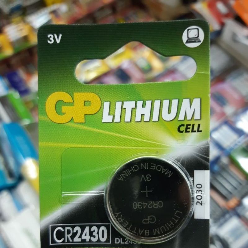 ถ่าน Gp CR2430 3V  จำนวน 1ก้อน ของใหม่ของแท้บริษัท มีฉลากภาษาไทย ราคาถูก Shopee Lazada