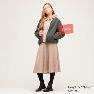 uniqlo pile lined fleece v neck cardigan มีดำL,XL //โอลีฟL,XL