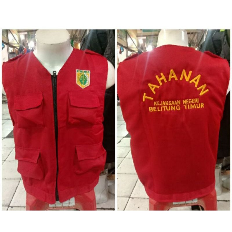 Atorney Generals Prisoner Vest เสื้อกั๊ก oblong สีแดง