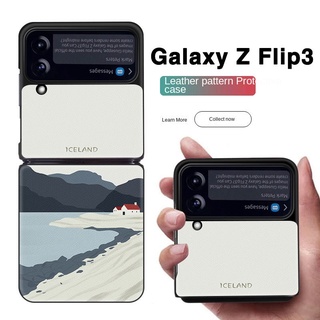 ツ เคสโทรศัพท์มือถือหนังแบบพับได้สําหรับ Samsung Zflip3