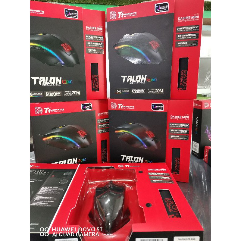 MOUSE Tt eSports TALON ELITE RGB GAMING MOUSE + DASHER MINI MOUSEPAD ประกันศูนย์ 2ปี #