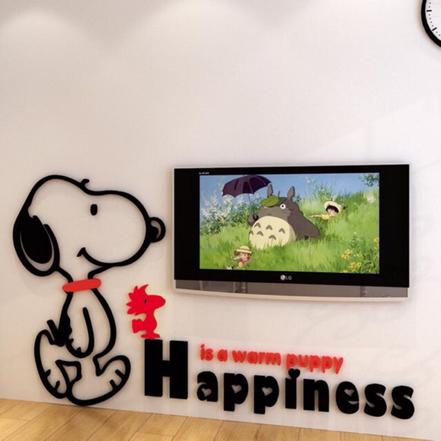 อะคริลิคติดผนังสนูปปี้ แผ่นอะคริลิคติดผนัง 3D Snoopy (100x51cm) สินค้ามาใหม่