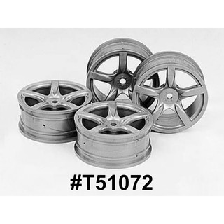 TAMIYA 51072 ARCHED 5-SPOKE WHEELS 4PCS. (SILVER, 24mm/±0)