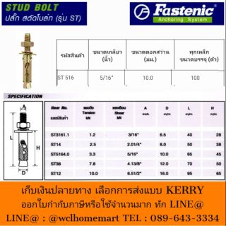 Fastenic พุกเหล็ก 2.5 หุน (5/16") ST516