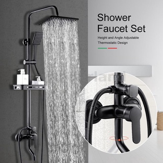 Rain Shower Set Bathroom Shower Head Set 3-way Bathtub Shower Mixer Tap Premium Matte Black Rainfall Shower Faucet Set