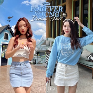 FLAT2112 FD0026 : FOREVERYOUNG DENIM SKORT กระโปรงกางเกง มีซับใน