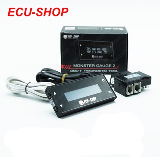 Monster Gauge 2 สีดำ 1 ชิ้น ECU Shop สำหรับ รถเก๋ง รถกระบะ ทุกรุ่น ปี 2012 2013 2014 2015 2016 2017