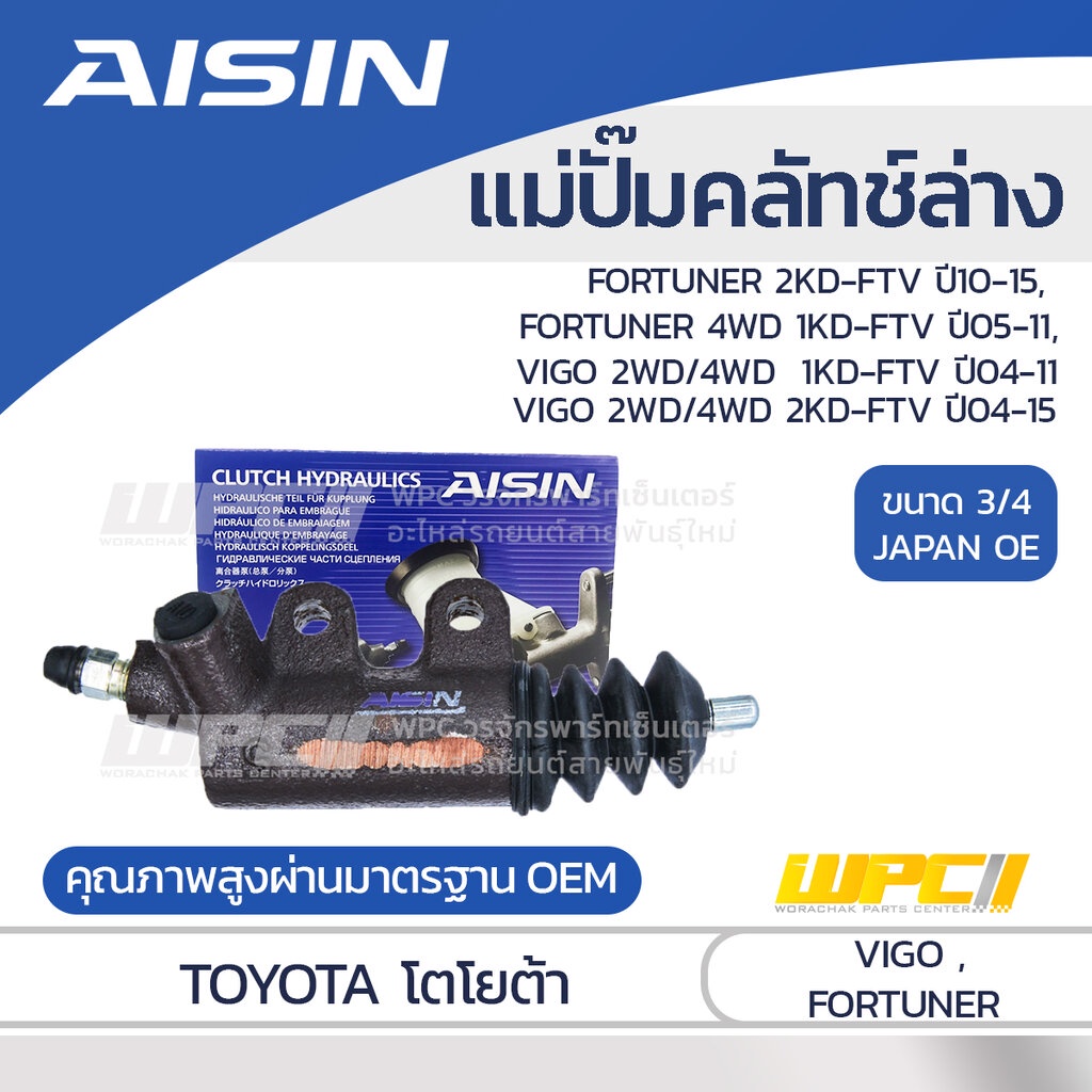 AISIN แม่ปั๊มคลัทช์ล่าง FORTUNER 2.5 2KD-FTV, 3.0 4WD 1KD-FTV, VIGO 2WD 4WD 1KD-FTV 2KD-FTV, VIGO TN