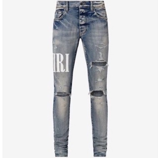 AMIRI MX1 distressed logo print jeans (ถ่ายจากสินค้าจริง)