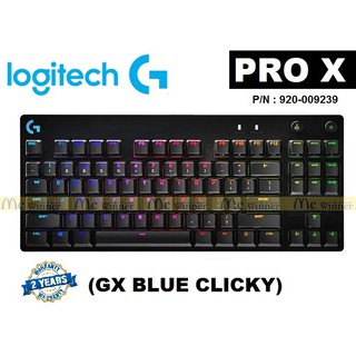 Logitech G Pro X Gaming Keyboard with GX BLUE CLICKY - Eng keycap and RGB ( คีย์บอร์ดเกมมิ่ง เชิงกลพร้อมไฟ RGB)