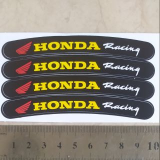 4ชิ้น สติ๊กเกอร์ติดวงล้อรถ Honda Racing