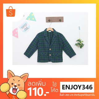 เสื้อสูทเด็ก สก็อตเขียว แขนยาว