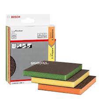 2608621254 กระดาษทรายฟองน้ำ Bosch รุ่น Contour (แพ็ค 3 ชิ้น) - Abrasive Sponge Set - Blue (3-Piece) - Made in Switzerlan