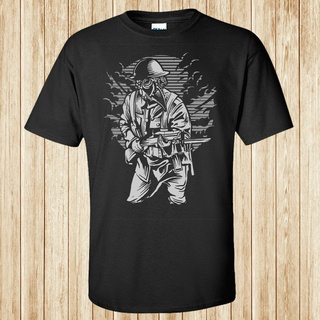 [S-5XL]เสื้อยืด พิมพ์ลายทหาร Steampunk แฟชั่นฤดูร้อน สําหรับผู้ชาย