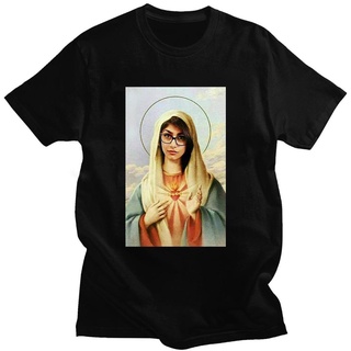 เสื้อยืดผ้าฝ้ายพรีเมี่ยม เสื้อยืดลําลอง แขนสั้น พิมพ์ลาย Virgin mary Mia Khalifa เหมาะกับของขวัญวันเกิด สําหรับผู้ชาย