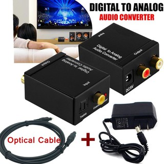 Optical Coaxial Toslink Digital to Analog Audio Converter Adapter 3.5mm RCA L/R With 2m Optical Cable