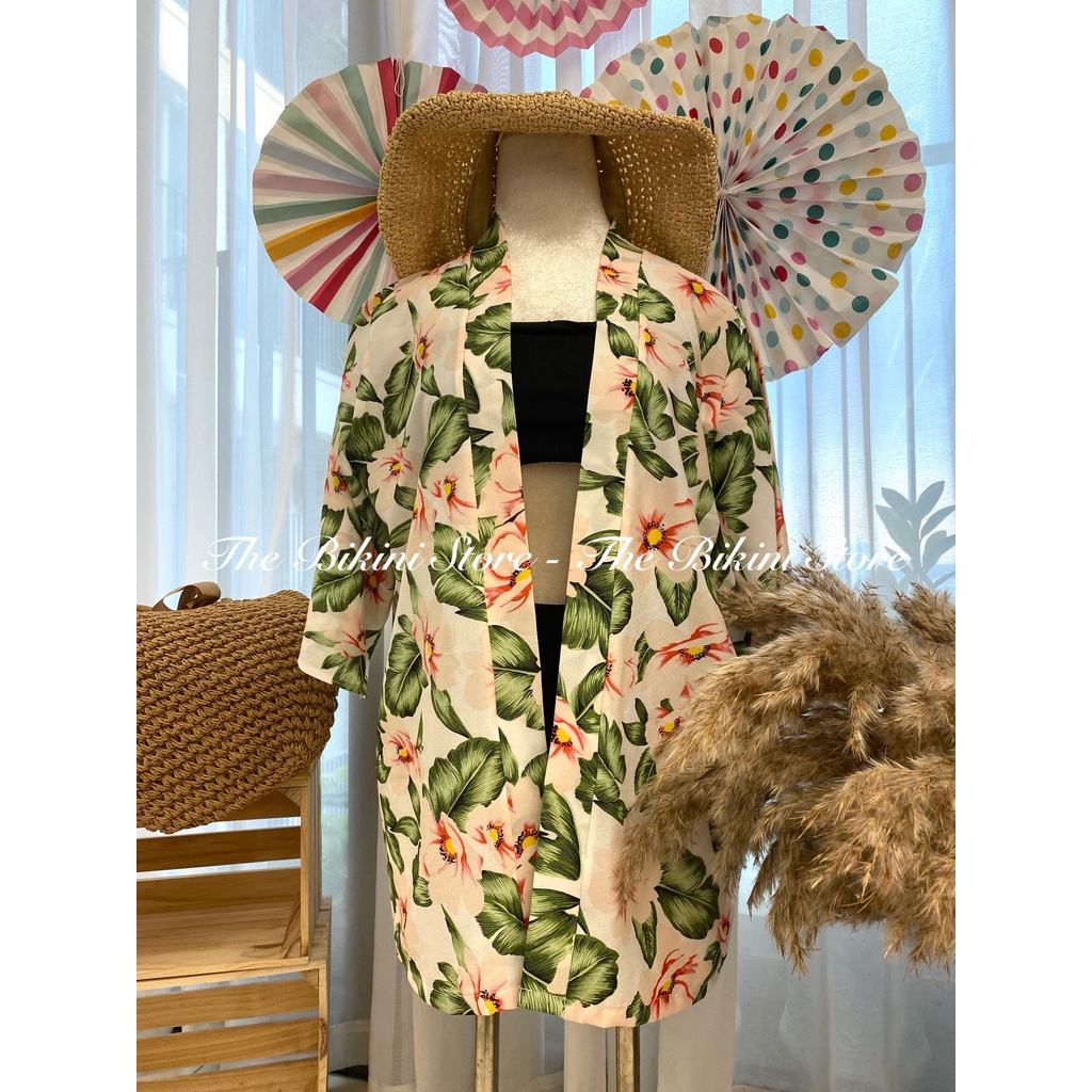 เสื้อคลุมชายหาดลายกิโมโน KT123