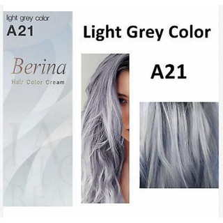 Berina A21 เบอริน่า สีเท่าอ่อน สีหม่น สีย้อมผม ฟอกสีผม