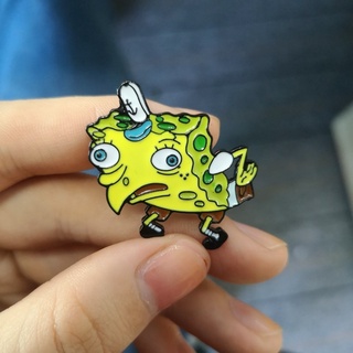 เครื่องประดับ เข็มกลัด รูปการ์ตูน SpongeBob Meme Enamel Pin
