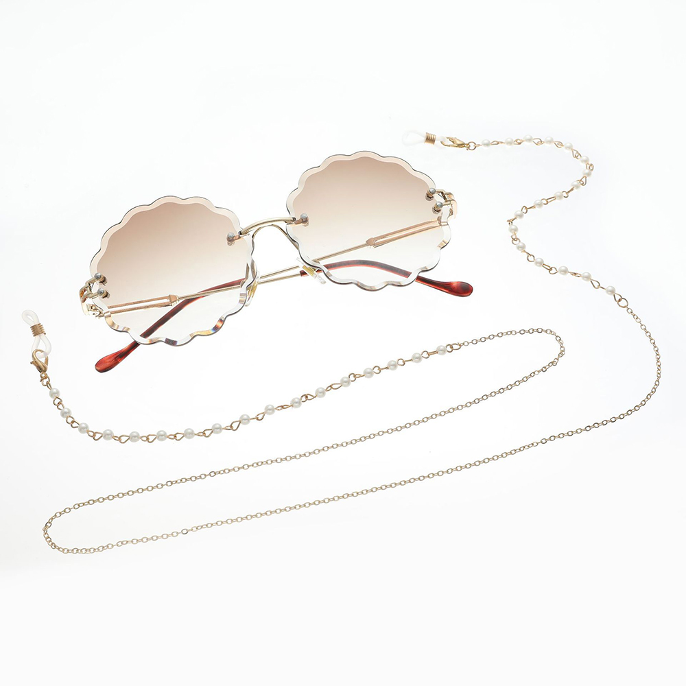 Pearl Glass Crystal Bead Masked Sunglasses Glasses Chain Eyewear Lanyards #3