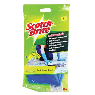 ราคาพิเศษ!! สก๊อตช์-ไบรต์ ถุงมือยางกันลื่น ขนาด L คละสี Scotch-Brite 3M Nonslip Rubber Gloves Size Large