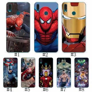 เคสโทรศัพท์ซิลิโคนพิมพ์ลาย spiderman iron man สําหรับ huawei y 9 prime 2018 2019