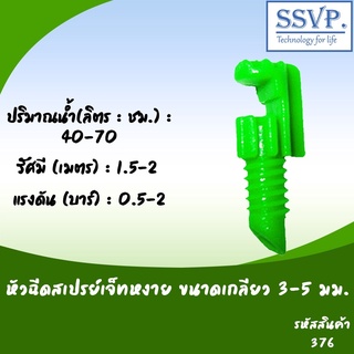 หัวฉีดสเปรย์ด้านเดียว(เจ๊ทสั้น) เจ๊ทหงาย ขนาดเกลียว 3-5 มม. รหัสสินค้า 376